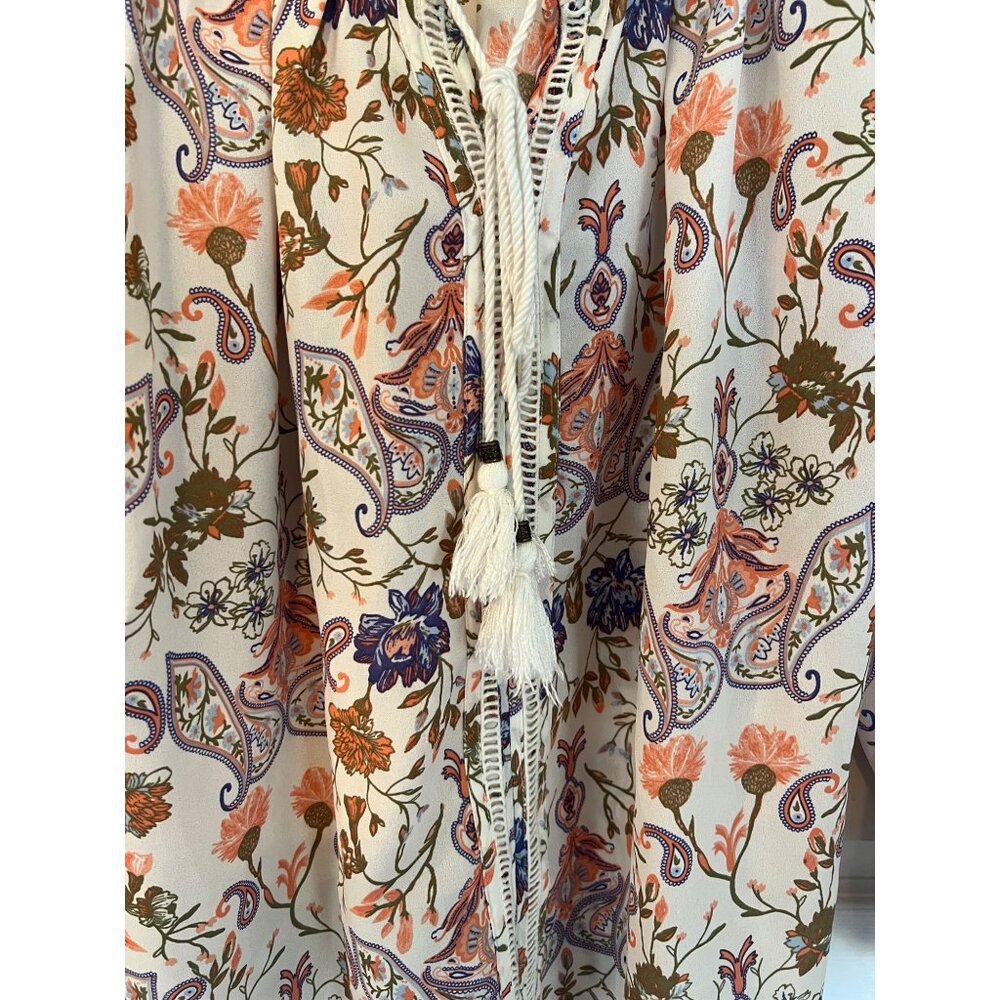 Preswick % Moore Floral Paisley Long Sleeve V-Neck Tunic Size 3X - Picture 3 of 8